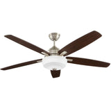 Sudler Ridge 60 in. LED Brushed Nickel Ceiling Fan with Light Kit Works with Google Assistant and Alexa