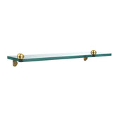 16 in. L x 2 in. H x 5 in. W Clear Glass Vanity Bathroom Shelf in Satin Nickel - Super Arbor