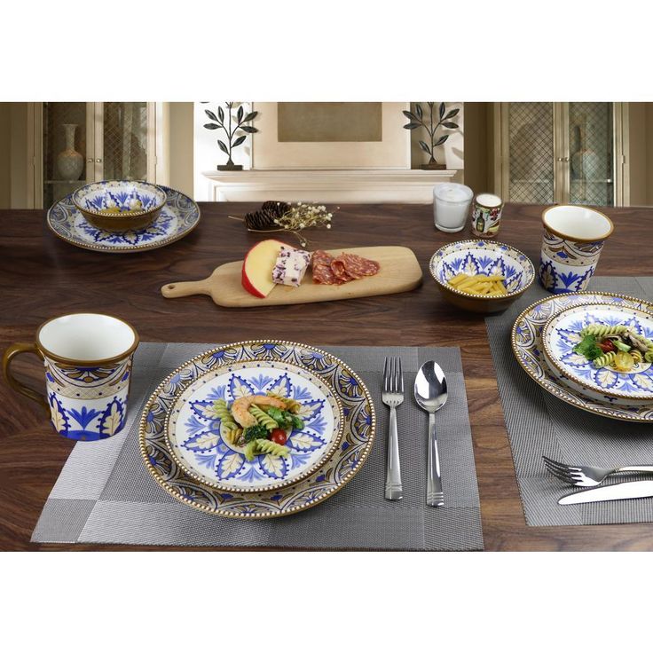 Bimini 16-Piece Casual Shiny Finish Stoneware Dinnerware Set (Service for 4)