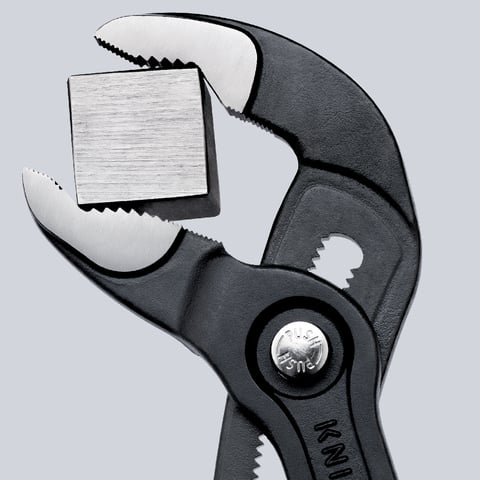 KNIPEX Cobra High-Tech Water Pump Pliers, 7.25 in (180 mm) with V-Jaw and Tether Attachment