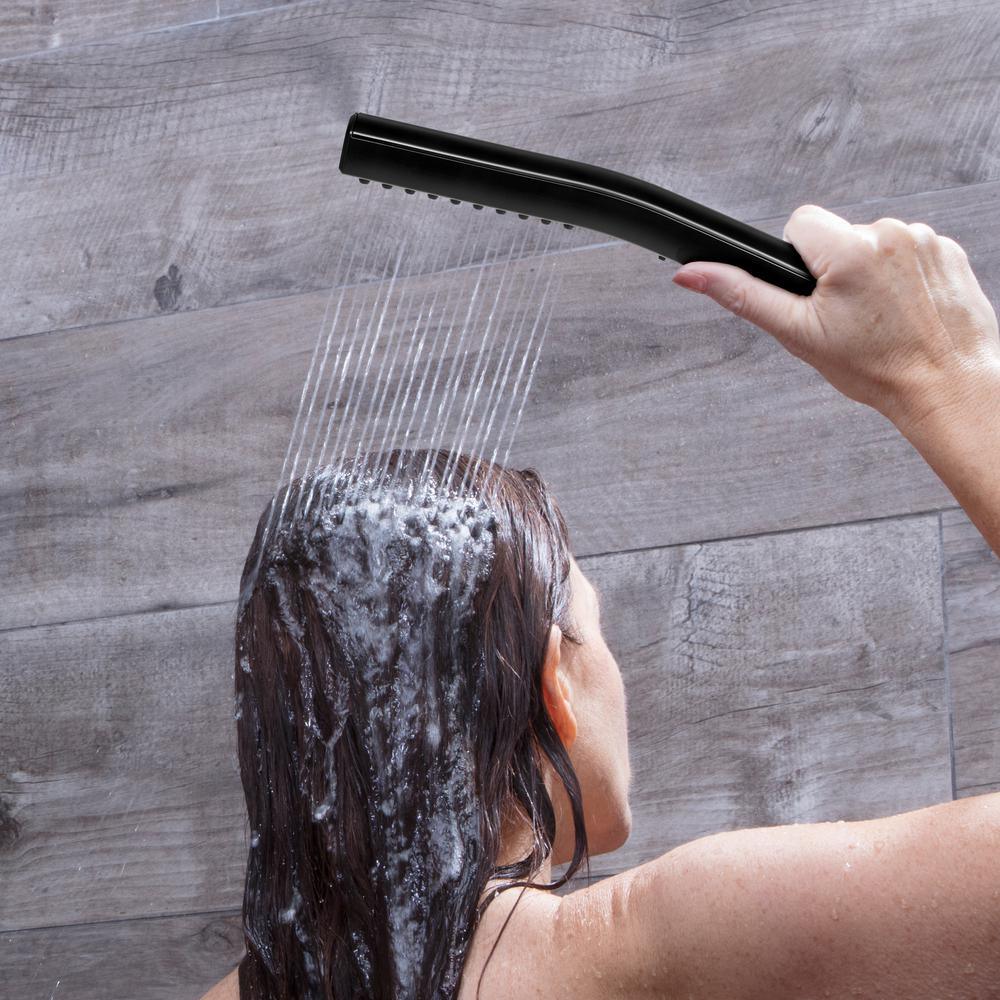 12-Spray High Pressure 1.8 GPM 5 in. Wall Mount Dual Shower Head and Handheld Shower Head in Matte Black - Super Arbor