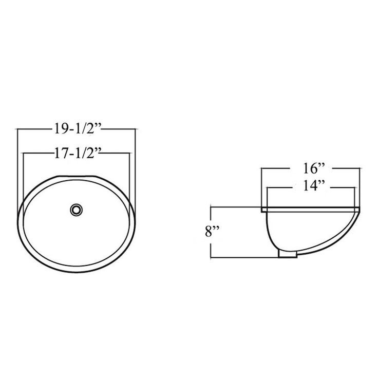 19-1/2 in. x 16 in. Oval Undermount Vitreous Glazed Ceramic Lavatory Vanity Bathroom Sink Pure White