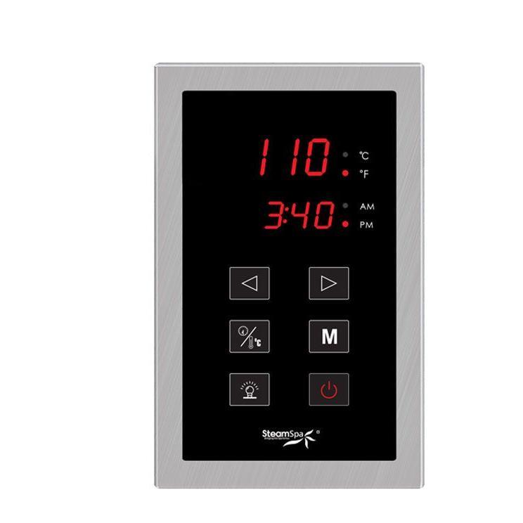 Oasis 10.5kW QuickStart Steam Bath Generator Package with Built-In Auto Drain in Polished Brushed Nickel - Super Arbor