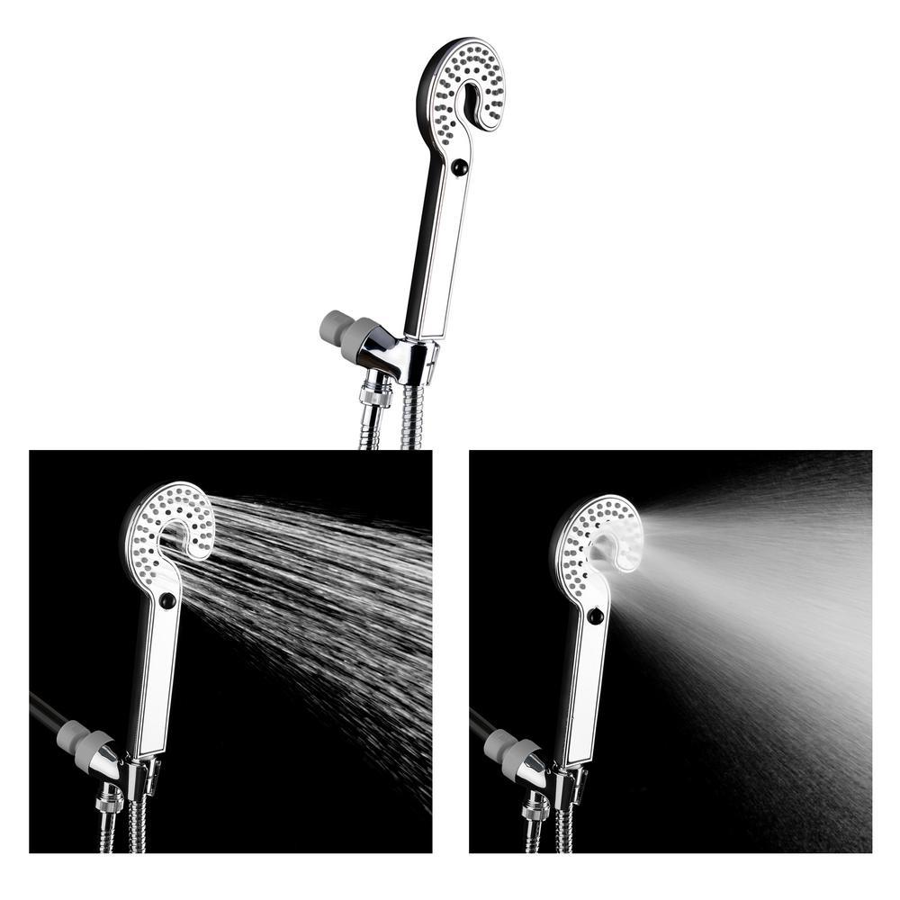2-Spray 3.5 in. Single Wall Mount Handheld Adjustable Shower Head in Black - Super Arbor