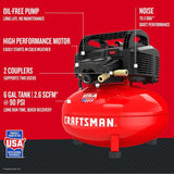 CRAFTSMAN 6-Gallon Single Stage Portable Electric Pancake Air Compressor