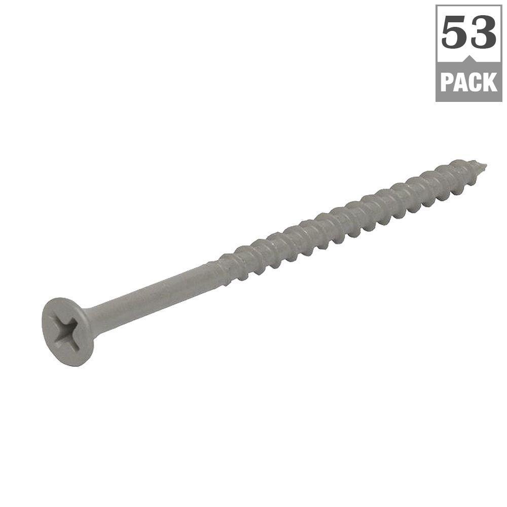 #10 x 3-1/2 in. Philips Bugle-Head Coarse Thread Sharp Point Polymer Coated Exterior Screw