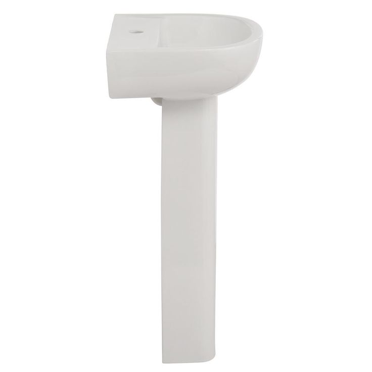 Barclay Products Compact 450 18 in. Pedestal Combo Bathroom Sink with 1 Faucet Hole in White