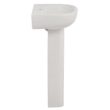 Barclay Products Compact 450 18 in. Pedestal Combo Bathroom Sink with 1 Faucet Hole in White