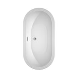 Soho 59.75 in. Acrylic Flatbottom Center Drain Soaking Tub in White - Super Arbor