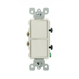 Decora 15 Amp Single Pole Dual Switch, White - Super Arbor