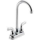 Delta Foundations Chrome 2-Handle Deck-Mount Bar and Prep Handle Kitchen Faucet