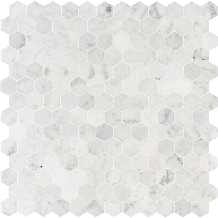 MSI Carrara White Hexagon 11.75 in. x 12 in. x 8mm Honed Marble Mesh-Mounted Mosaic Tile (9.8 sq. ft./case)