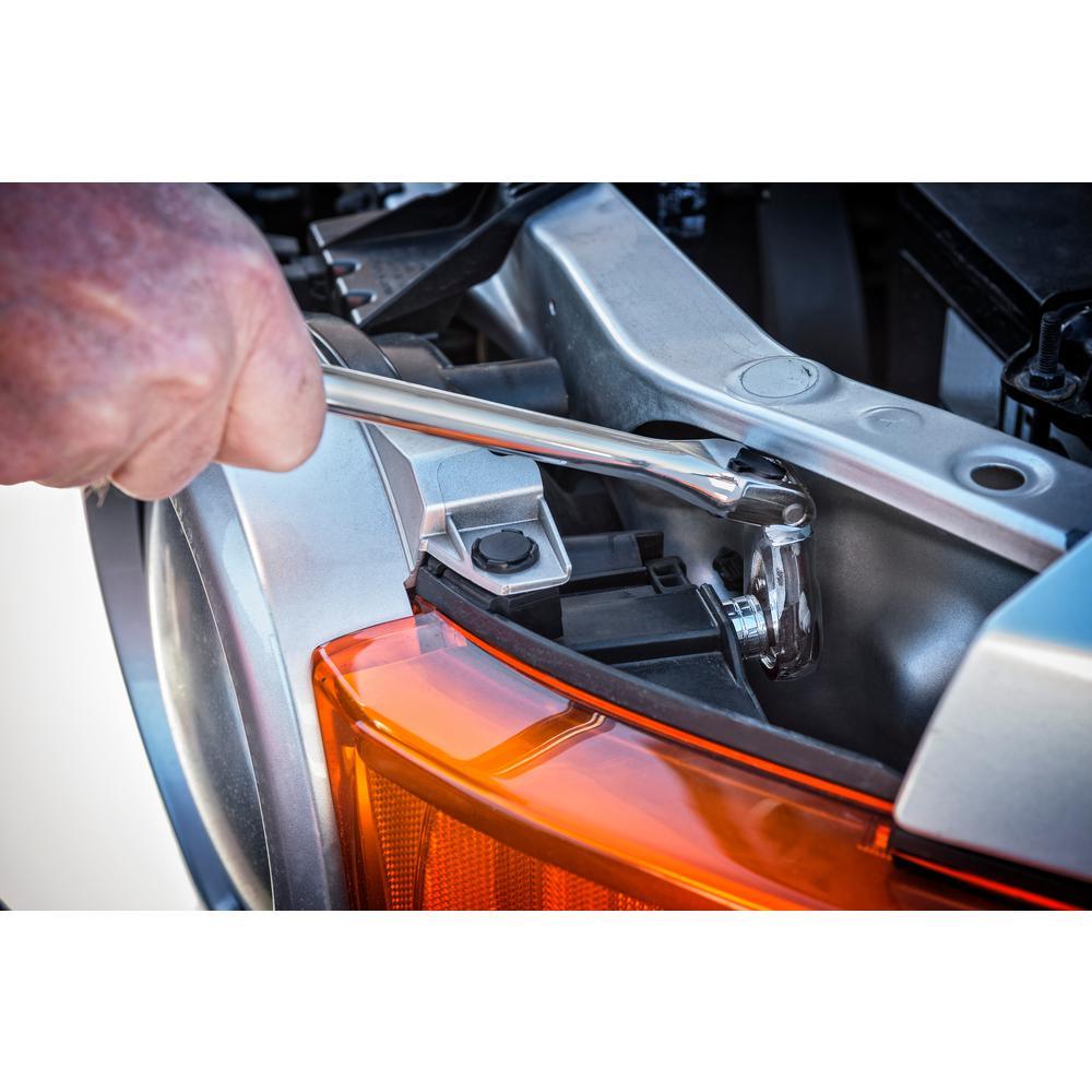 3/8 in. Drive 13 in. 90 Tooth Dual Material Locking Flex Head Teardrop Ratchet - Super Arbor