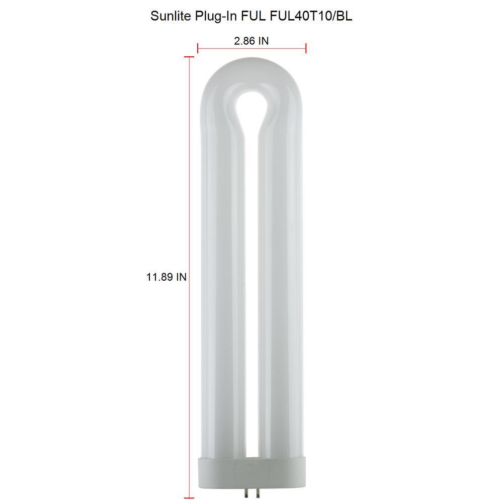 12 in. 40-Watt T10 U-Bent Ful Fluorescent Tube CFL Light Bulb Black Light (5-Pack) - Super Arbor