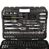 1/4 in., 3/8 in., and 1/2 in. Drive Polished Chrome Mechanics Tool Set (200-Piece) - Super Arbor