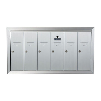 1250 Vertical Series 6-Compartment Aluminum Recess-Mount Mailbox - Super Arbor