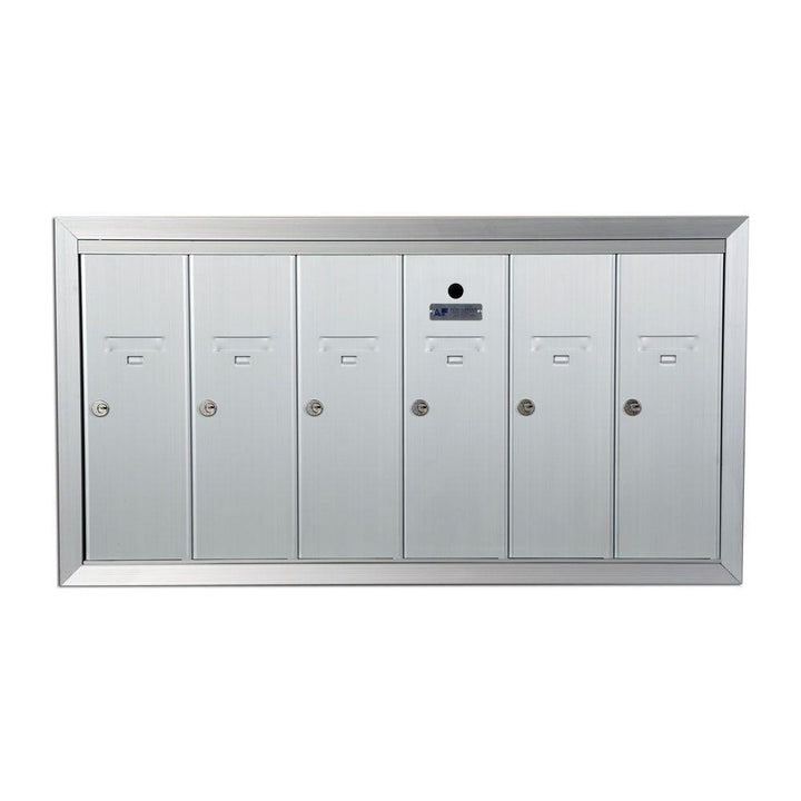 1250 Vertical Series 6-Compartment Aluminum Recess-Mount Mailbox - Super Arbor