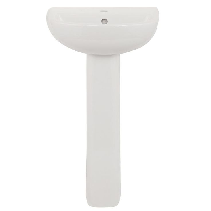 Barclay Products Compact 450 18 in. Pedestal Combo Bathroom Sink with 1 Faucet Hole in White