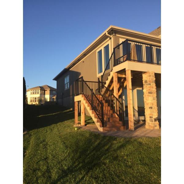 Vista 6 ft. Aluminum Stair Top and Bottom Rail Pack in Textured Black - Super Arbor