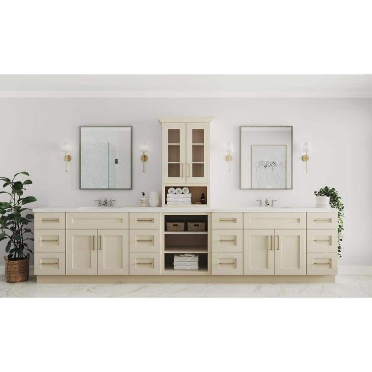Home Decorators Collection Newport 27 in. W x 12 in. D x 36 in. H Assembled Plywood Wall Kitchen Cabinet in Blended Cream with Soft Close