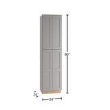 Home Decorators Collection Newport 24 in. W x 24 in. D x 90 in. H Assembled Plywood Pantry Kitchen Cabinet in Pearl Gray with 4ROT Soft Close