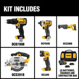20-Volt MAX Lithium-Ion Cordless Combo Kit (5-Tool) with 2Ah and 4Ah Batteries and Tool Bag - Super Arbor
