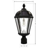 Royal Bulb Series Single Black Integrated Led Solar Post Light with 3 in. Fitter and GS Solar LED Light Bulb