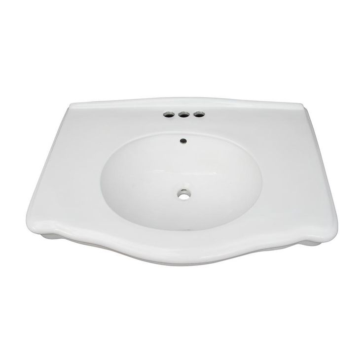 Barclay Products Anders Pedestal Sink Combo in White with 4 in. Centerset Faucet Holes