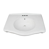 Barclay Products Anders Pedestal Sink Combo in White with 4 in. Centerset Faucet Holes