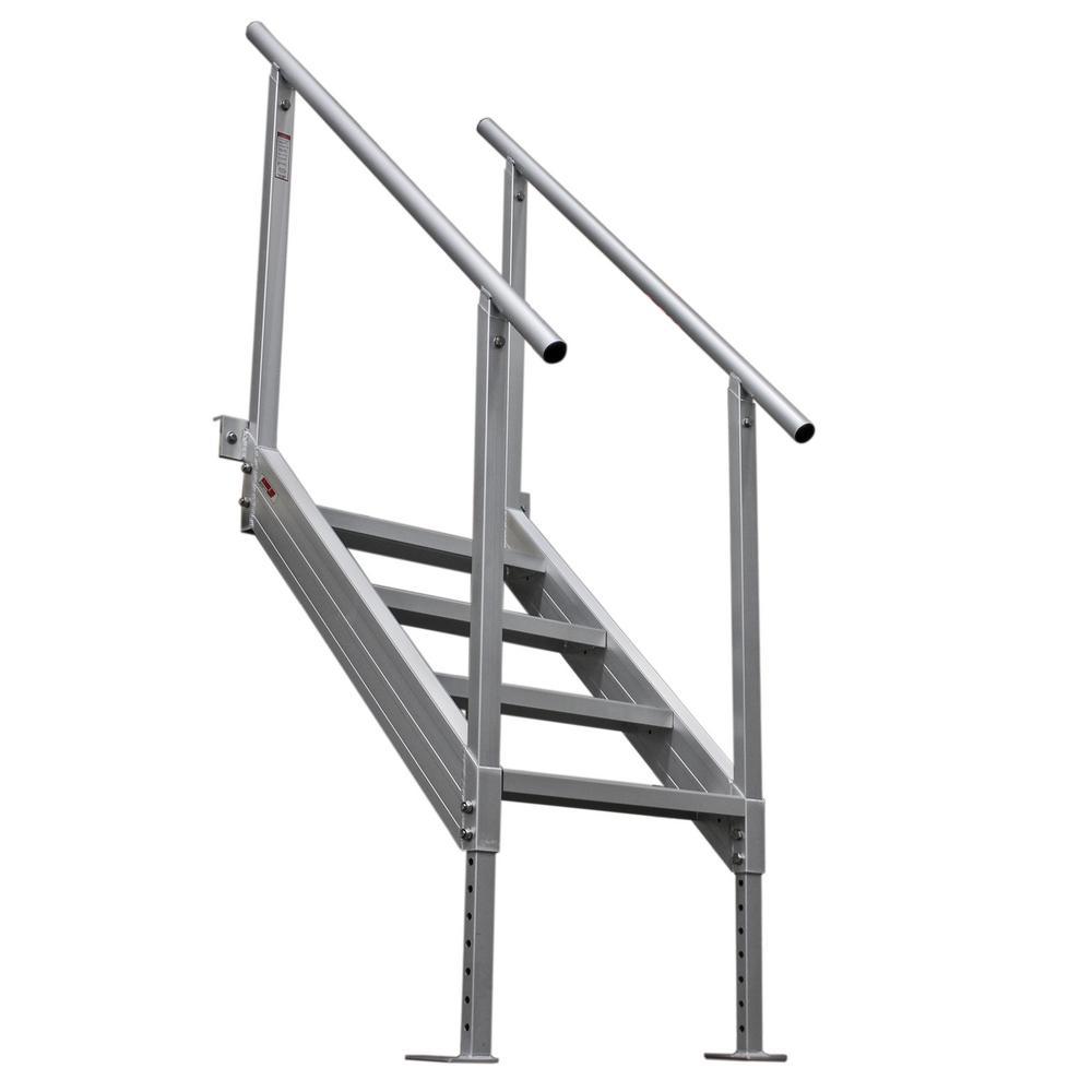Extreme Max Universal Mount Aluminum Dock Stair - 4-Step - Super Arbor
