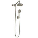 6-spray 7 in. Dual Shower Head and Handheld Shower Head with Low Flow in Brushed-Nickel