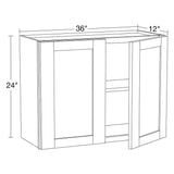 Home Decorators Collection Washington Veiled Gray Plywood Shaker Assembled Wall Kitchen Cabinet Soft Close 36 in W x 12 in D x 24 in H