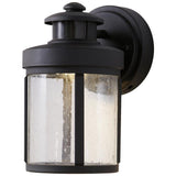 Black Motion Sensor Outdoor Integrated LED Wall Lantern Sconce