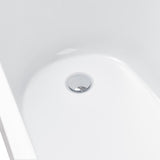 63.6 in. Acrylic Reversible Drain Oval Slipper Flatbottom Freestanding Bathtub in Black and White - Super Arbor