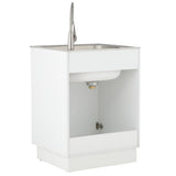 All-in-One 24.2 in. x 21.3 in. x 33.8 in. Stainless Steel Laundry/ Utility Sink and Cabinet - Super Arbor
