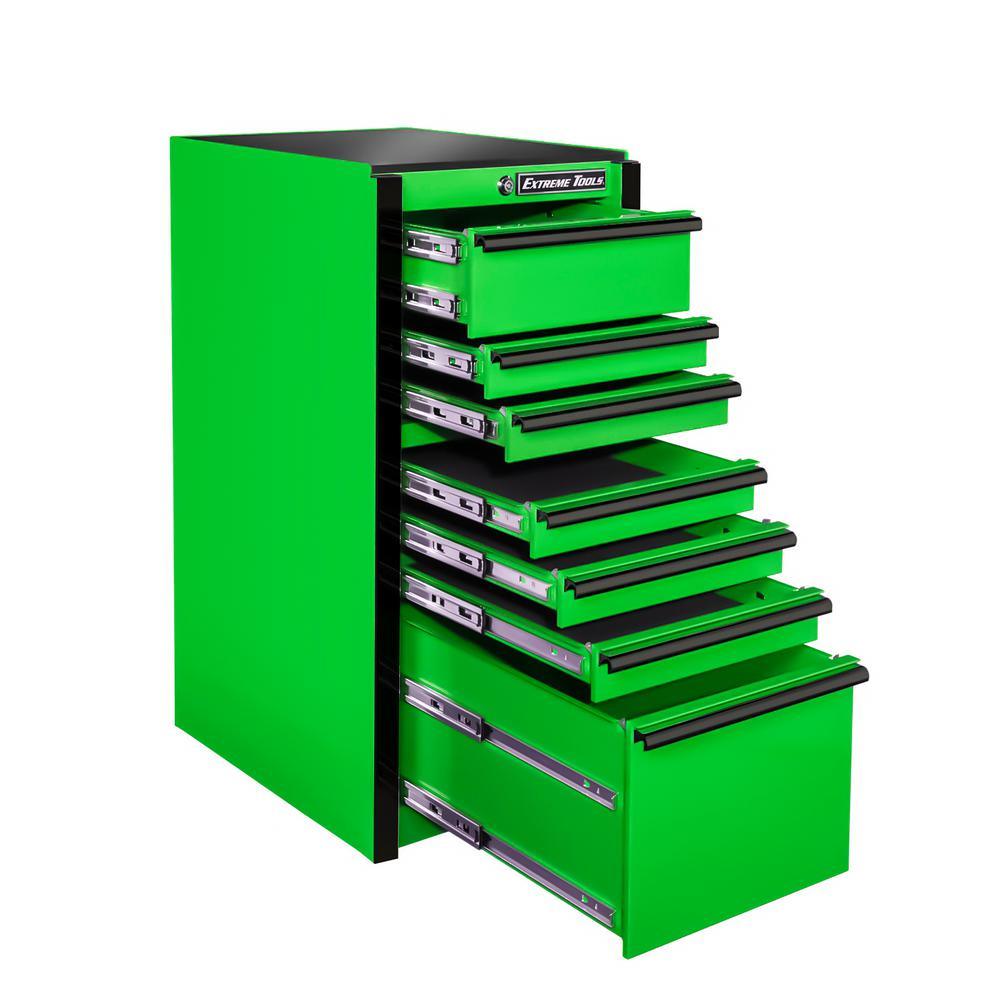 19 in. 7-Drawer Side Tool Chest in Green with Black Trim - Super Arbor