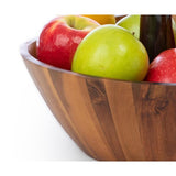 12 in. 250 fl. oz. Acacia Wood Fruit Bowl with Banana Stem