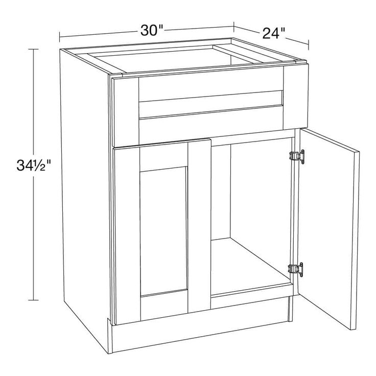 Home Decorators Collection Washington Vessel Blue Plywood Shaker Assembled Vanity Sink Base Kitchen Cabinet Sft Cls 30 in W x 24 in D x 34.5 in H