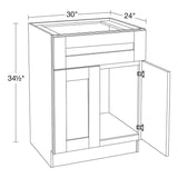 Home Decorators Collection Washington Vessel Blue Plywood Shaker Assembled Vanity Sink Base Kitchen Cabinet Sft Cls 30 in W x 24 in D x 34.5 in H
