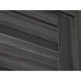 36 in. x 80 in. Gina Gray Oak Finished Frosted Glass 5 Lite Solid Core Wood Composite Interior Door Slab No Bore - Super Arbor