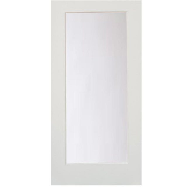 24 in. x 80 in. 1-Lite Satin Etch Primed Solid Core MDF Interior Door Slab