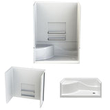 Varia Subway 30 in. x 60 in x 76 in. 4 -pc AcrylX Acrylic Finished Shower Stall w/Right Drain & Left Seat in White