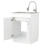 All-in-One 24.2 in. x 21.3 in. x 33.8 in. Stainless Steel Laundry/ Utility Sink and Cabinet - Super Arbor