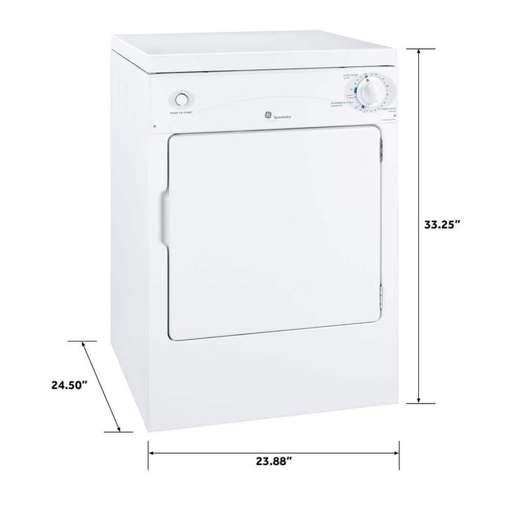 GE 3.6-cu ft Stackable Portable Electric Dryer (White on White)