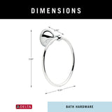 Delta Foundations Polished Chrome Wall Mount Towel Ring