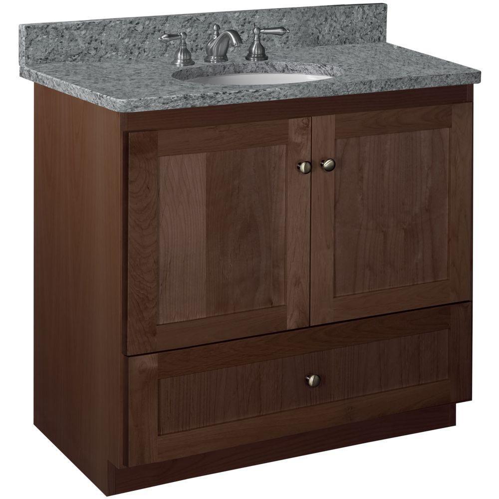 Shaker 42 in. W x 21 in. D x 34.5 in. H Vanity Cabinet Only in Natural Alder - Super Arbor