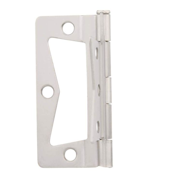 3 in. Satin Nickel Non-Mortise Hinges (2-Pack)