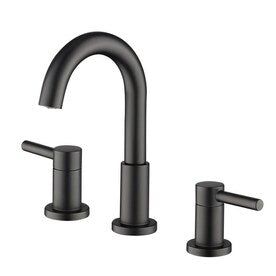 Jacuzzi Duncan Matte Black 2-Handle Widespread WaterSense Bathroom Sink Faucet with Drain