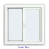 JELD-WEN FiniShield V-4500 23-1/2-in x 23-1/2-in x 3-in Jamb Left-operable Vinyl Black Sliding Window Full Screen Included