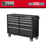 CRAFTSMAN 2000 Series 52-in W x 37.5-in H 10-Drawer Steel Rolling Tool Cabinet (Black)